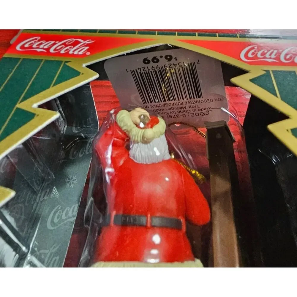 Coca Cola Trim A Tree Ornament 1999 Santa With Clock NIB
